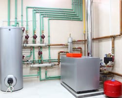 Technische verwarmingsinstallatie met leidingwerk
